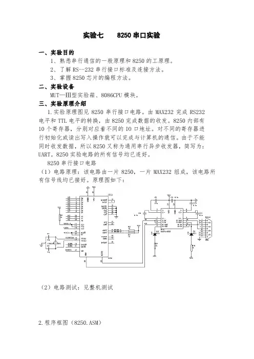 8250串口实验