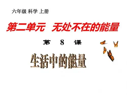 小学六年级科学上册 第8课 生活中的能量名师公开课省级获奖课件3 冀教版