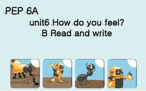 六年级英语上册课件：Unit 6 How do you feel-B Read and write人教PEP(三起)(共31张PPT)