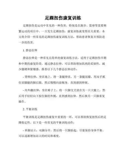 足踝扭伤康复训练