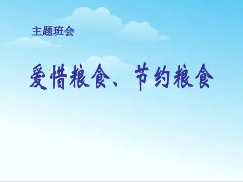 《爱惜粮食 节约粮食》PPT(完美版)