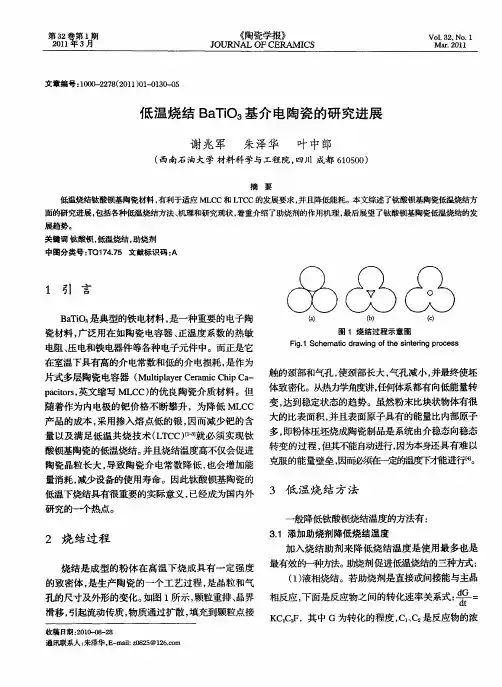 低温烧结BaTiO_3基介电陶瓷的研究进展