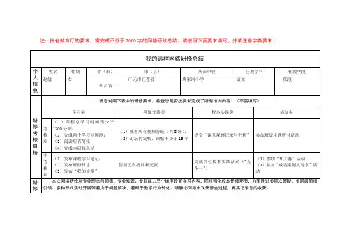 M2013年四川国培研修总结模版