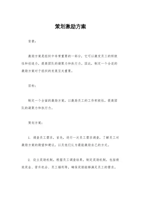 策划激励方案