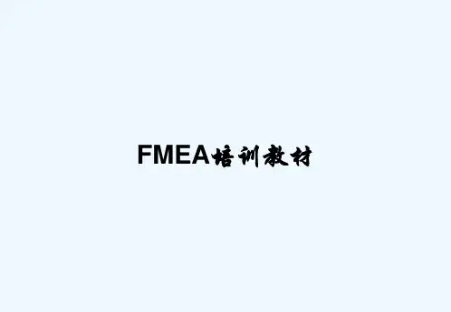 FMEA培训教材-PPT精选全文