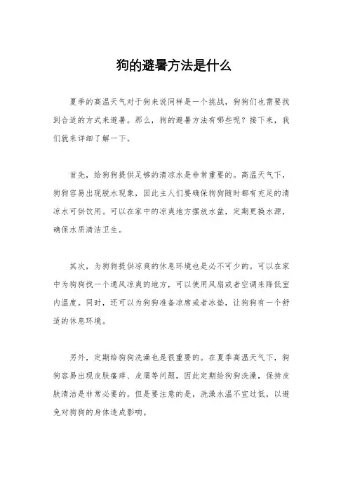 狗的避暑方法是什么