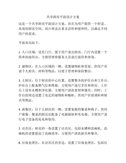 共享厨房平面设计方案