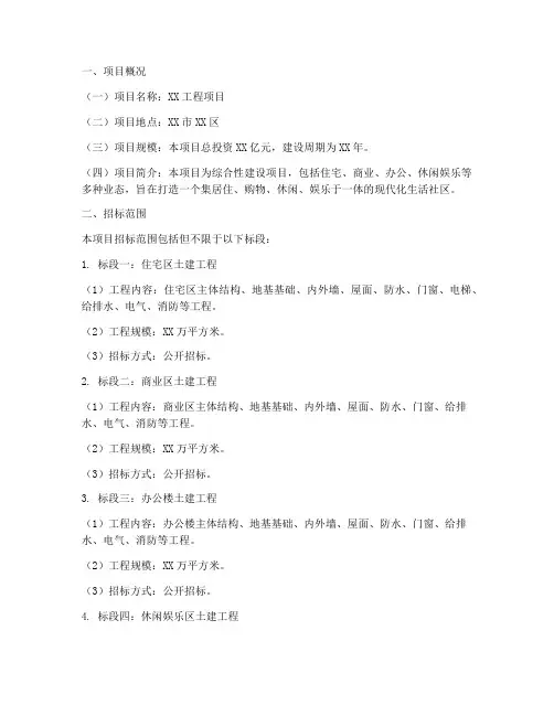 招标文件划分标段