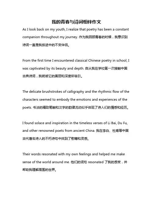 我的青春与诗词相伴作文