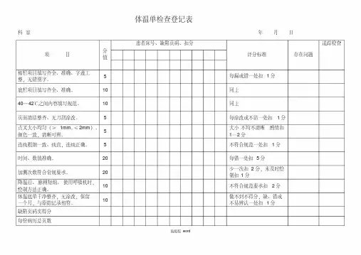 体温单检查登记表
