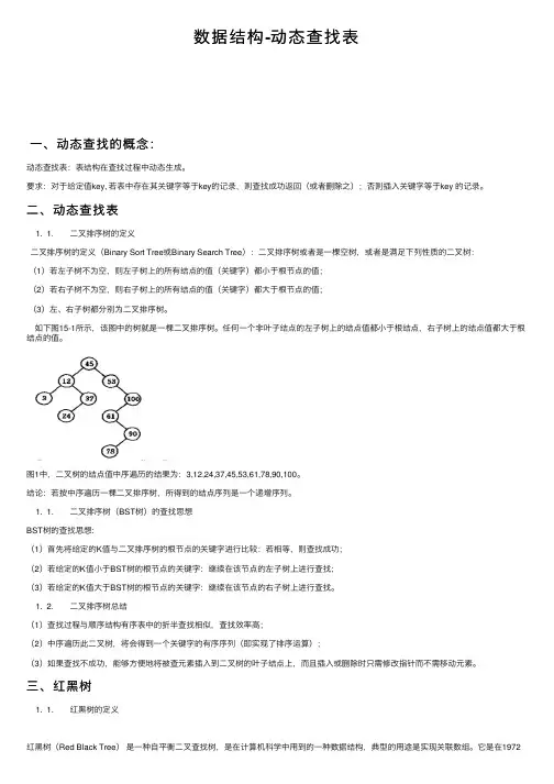 数据结构-动态查找表