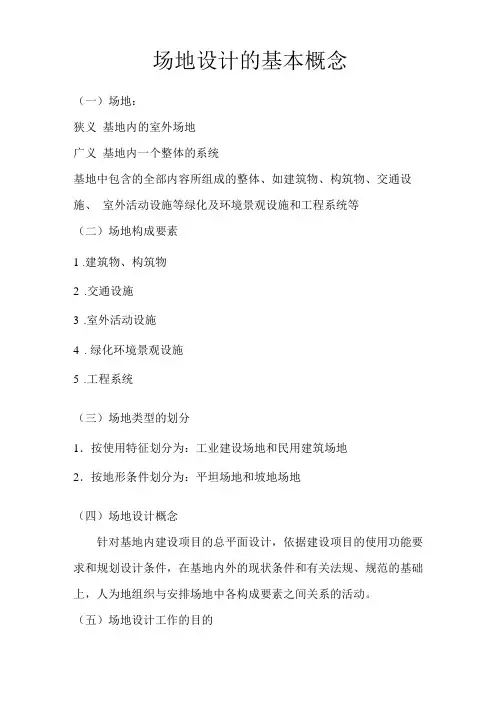 场地设计的基本概念汇总