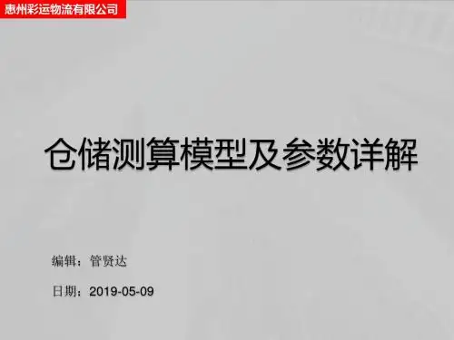 仓储测算模型及参数详解(管贤达)