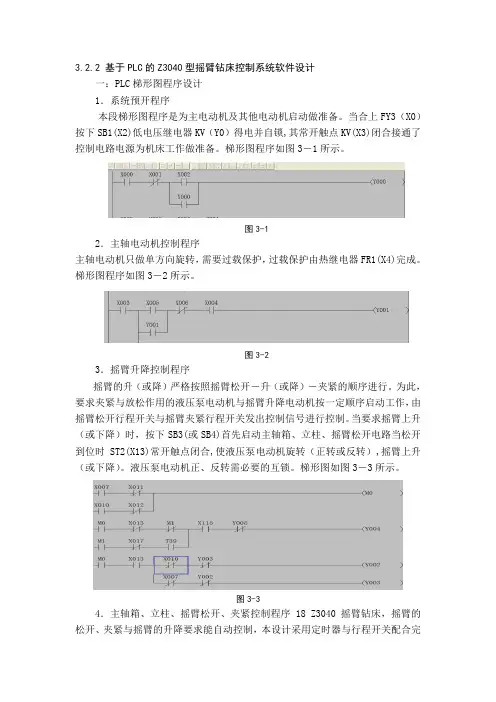 基于PLC的Z3040型摇臂钻床控制系统软件