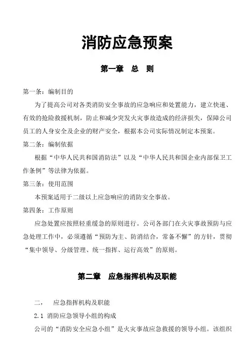 消防应急预案(模板)