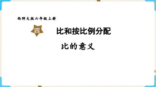西师大版六年级数学上册 (比的意义)比和按比例分配教育教学课件