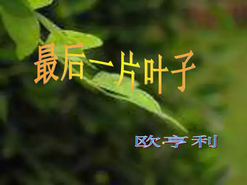 最后一片叶子PPT教学课件