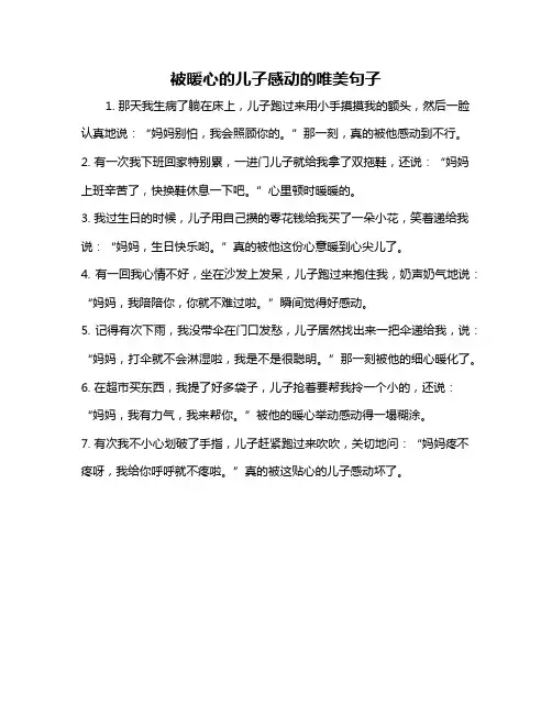 被暖心的儿子感动的唯美句子
