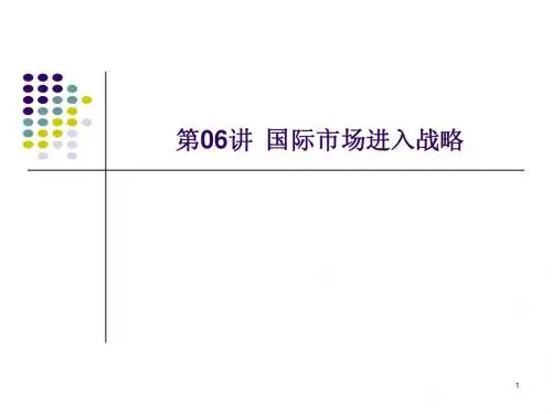 国际市场进入战略