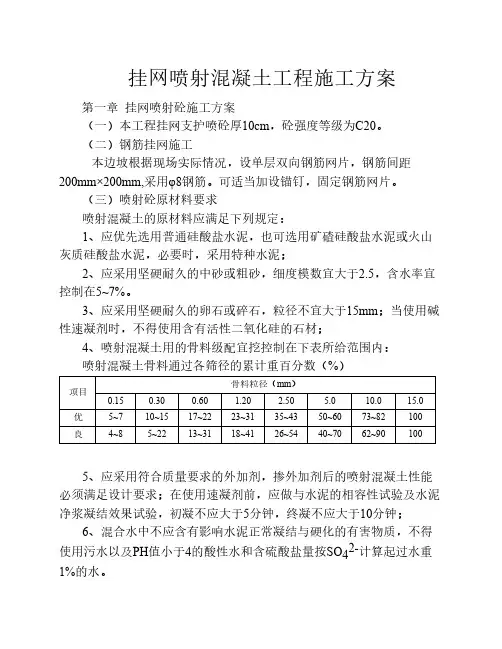 挂网喷射混凝土工程