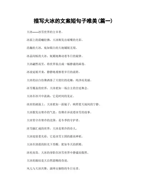 描写大冰的文案短句子唯美(精选两篇)