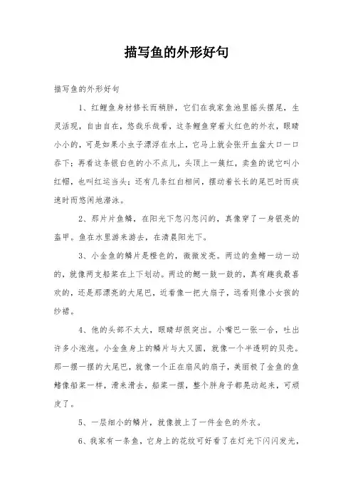 描写鱼的外形好句