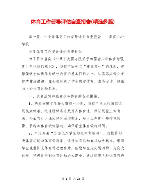 体育工作督导评估自查报告(精选多篇)