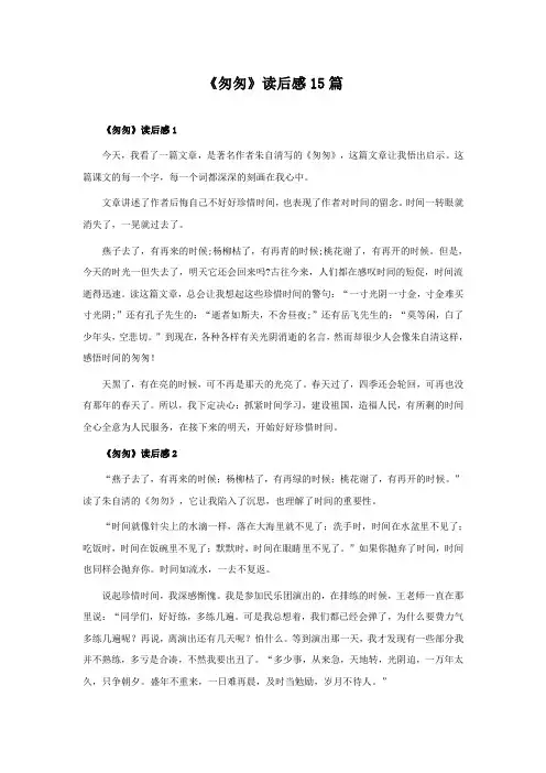 《匆匆》读后感15篇