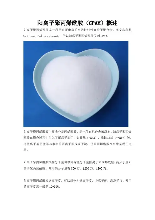 阳离子聚丙烯酰胺(CPAM)概述