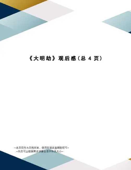 大明劫观后感