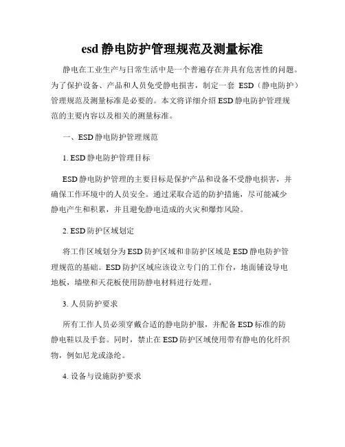 esd静电防护管理规范及测量标准