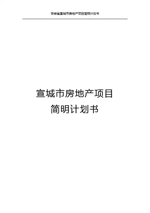 安徽省宣城市房地产项目简明计划书