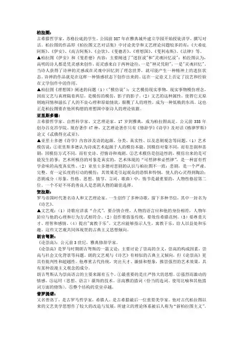西方艺术哲学家简介
