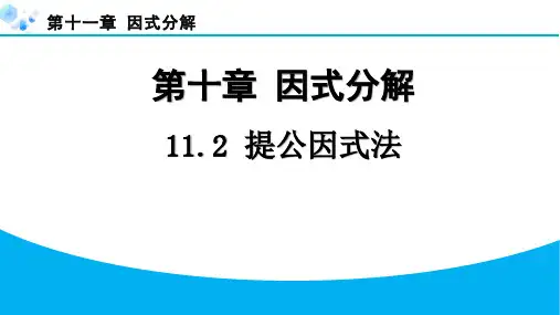 2024年第十一章 因式分解练习题及答案11.2 提公因式法