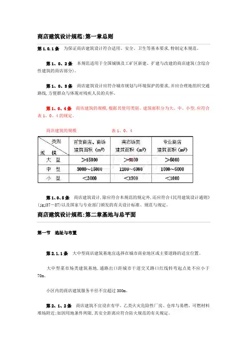 商业建筑设计规范72375