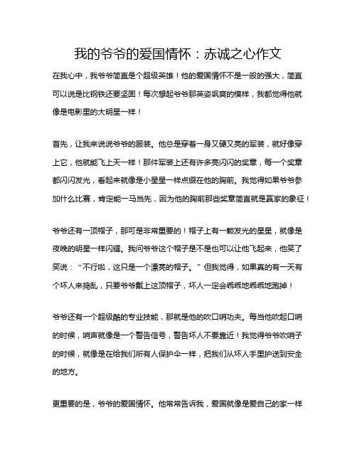 我的爷爷的爱国情怀：赤诚之心作文