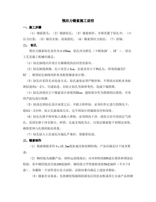 预应力锚索施工说明