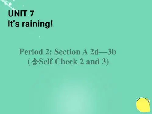 七年级英语下册 Unit 7 It's raining!Period课件2 人教版