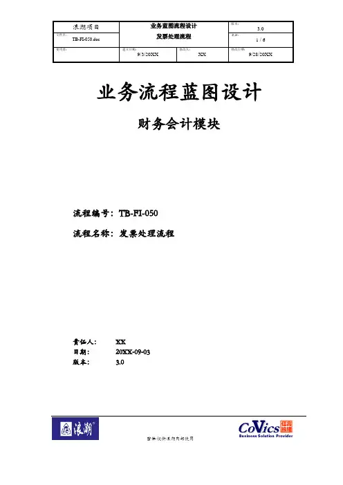 096浪潮ERP-SAP实施项目全套资料_蓝图设计_财务会计FI_TB-FI 050-发票处理流程