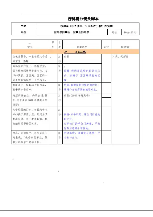 企业宣传片分镜头脚本