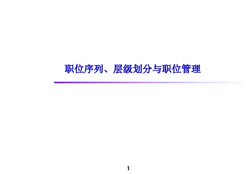 服装公司职位序列、层级划分与职位管理