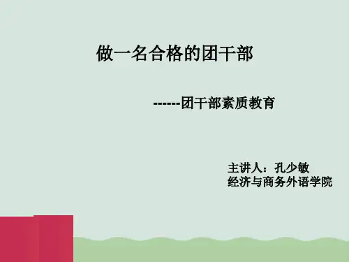 做一名合格的团干部--团干部素质教育PPT课件