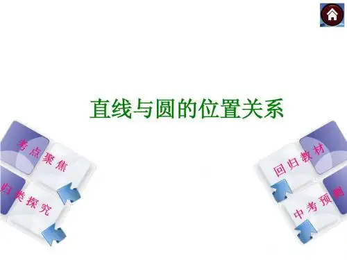 北师大2014年中考数学复习方案课件考点聚焦+归类探究+回归教材+中考预测)：直线与圆的位置关系(27张PPT)