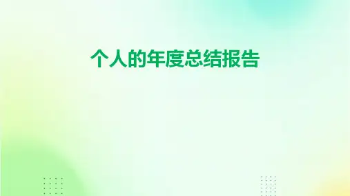 个人的年度总结报告PPT