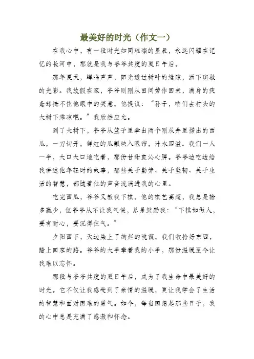 最美好的时光(初中作文范本)