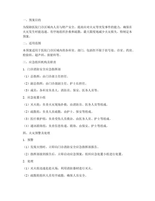 医院门诊消防应急预案及处理流程