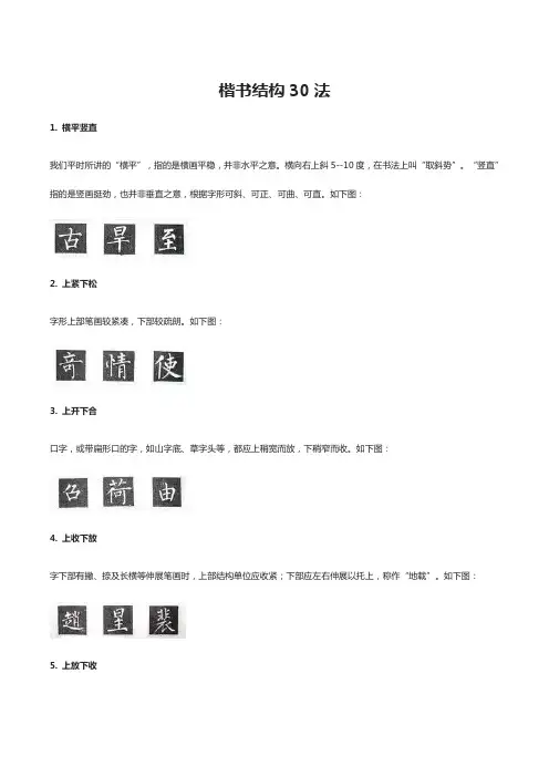 练字楷书结构30法+5000常用字字帖汇总