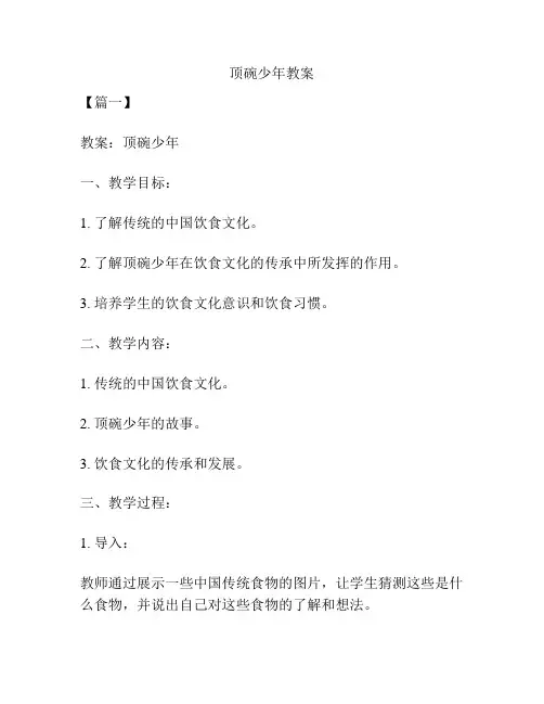 顶碗少年教案