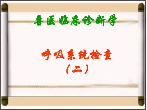 兽医临床诊断学——呼吸系统的检查2