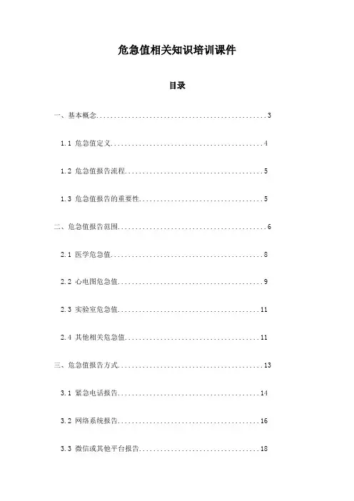 危急值相关知识培训课件